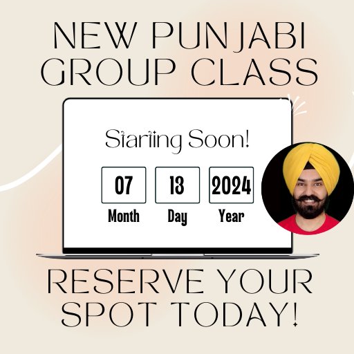 Punjabi Beginners Cohort - 4 Months (16 Sessions) - PunjabiCharm