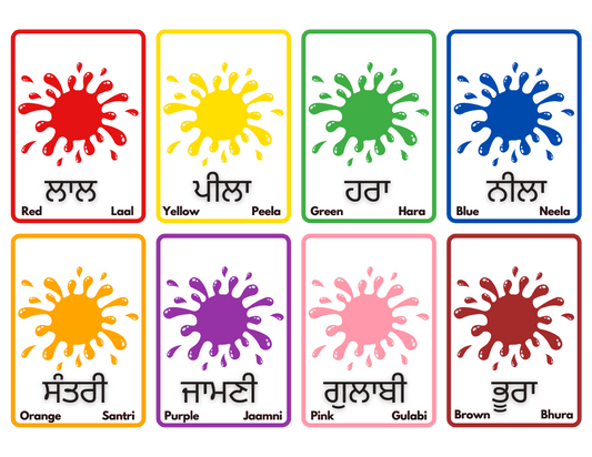 Punjabi Flashcards - Color - Set 2 - PunjabiCharm